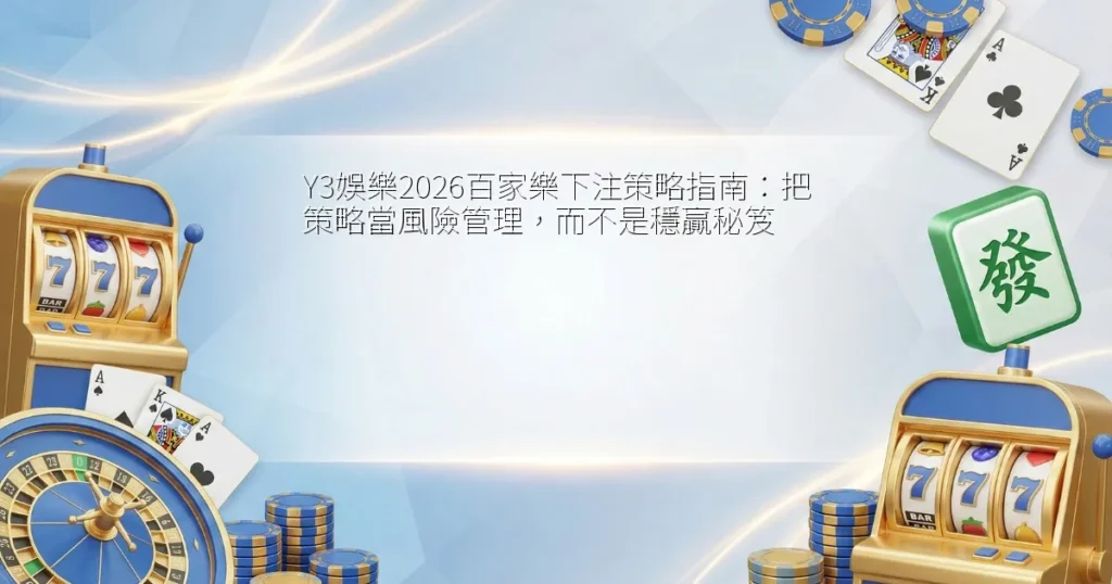 Y3娛樂2026百家樂下注策略指南：把策略當風險管理，而不是穩贏秘笈