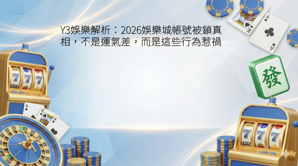 Y3娛樂解析：2026娛樂城帳號被鎖真相，不是運氣差，而是這些行為惹禍