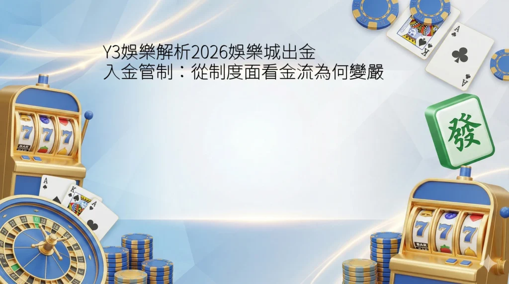 Y3娛樂解析2026娛樂城出金 入金管制：從制度面看金流為何變嚴