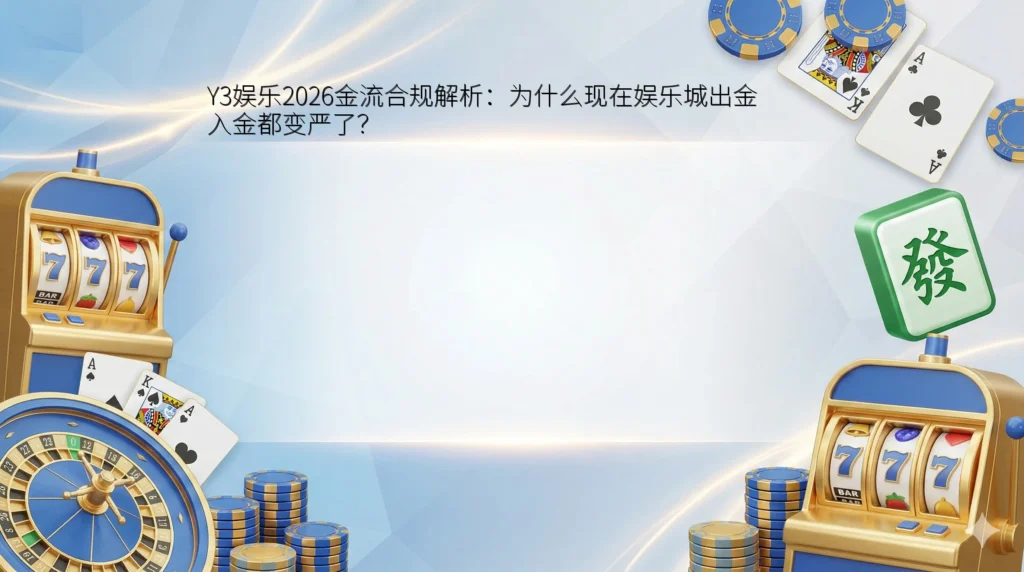 Y3娱乐2026金流合规解析：为什么现在娱乐城出金 入金都变严了？