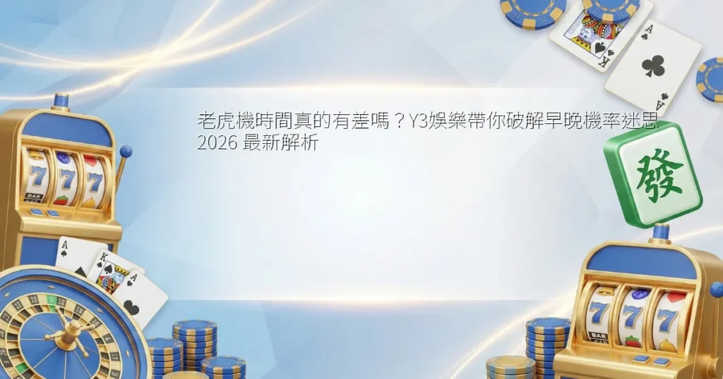老虎機時間真的有差嗎？Y3娛樂帶你破解早晚機率迷思 2026 最新解析
